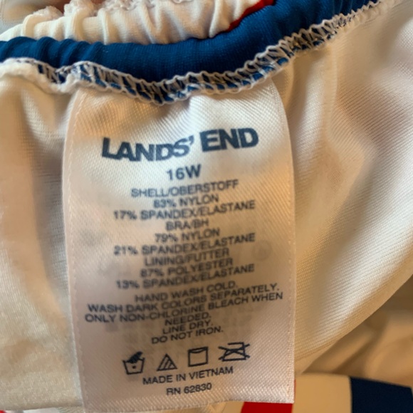 Land’s End Striped Underwire Tankini Top Size 16 W - Picture 6 of 9